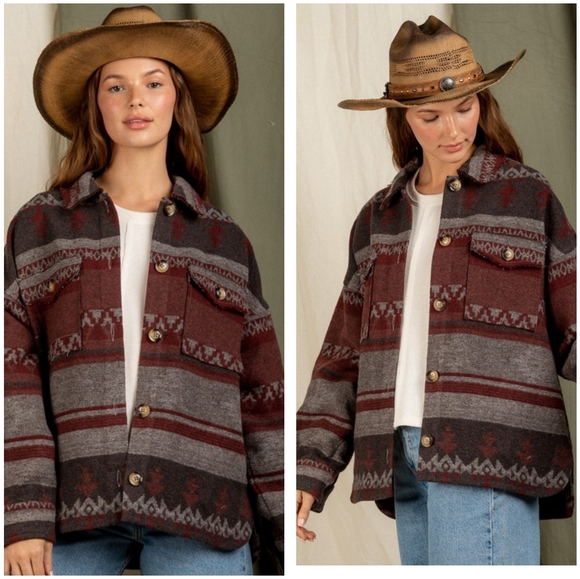 Jackets & Blazers - Aztec print shacket